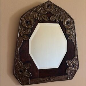 Floral 12”x 14” Vintage Wall Mirror